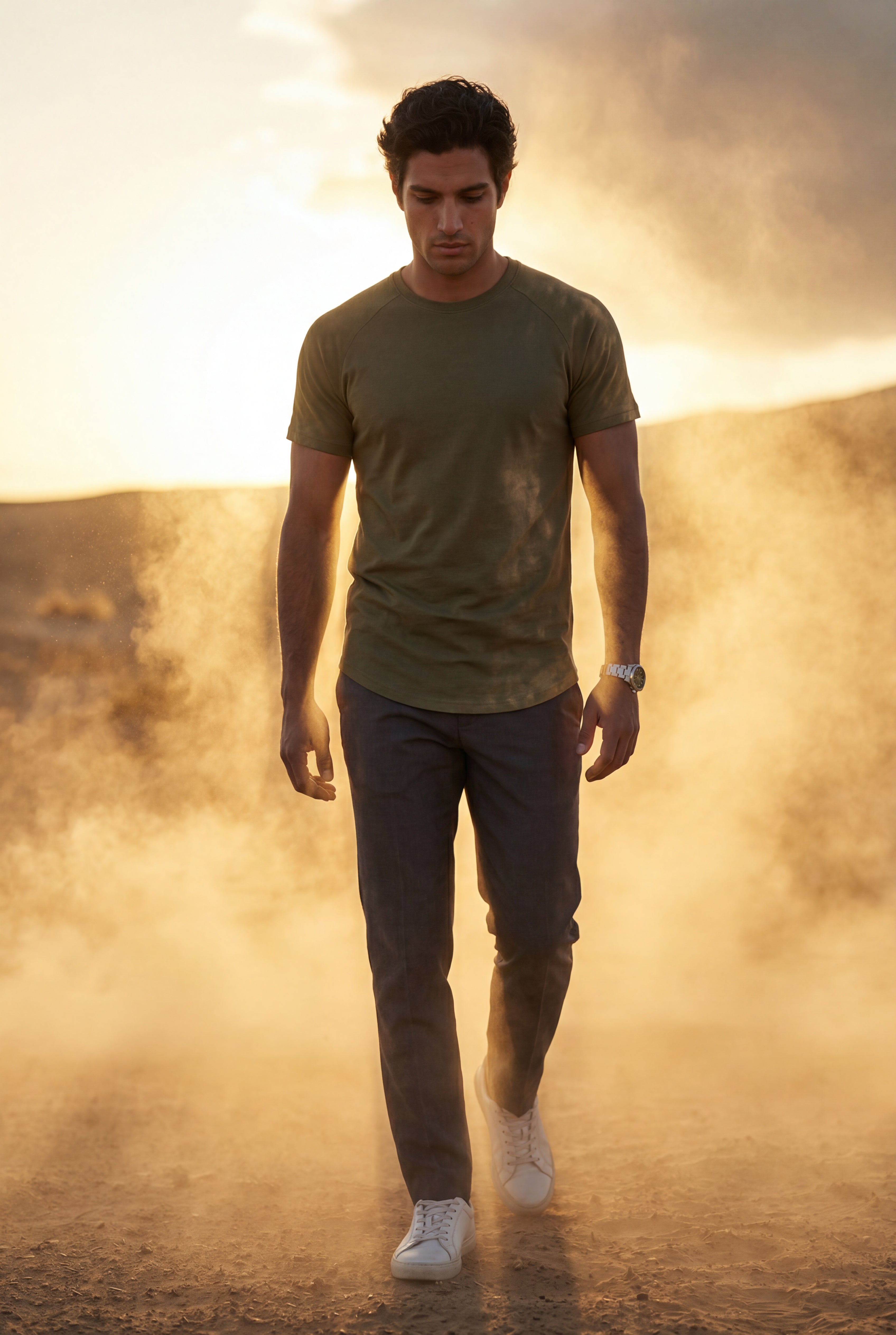 Fitted T-shirt for everyday wear – Short-sleeved, round-neck T-shirt for men