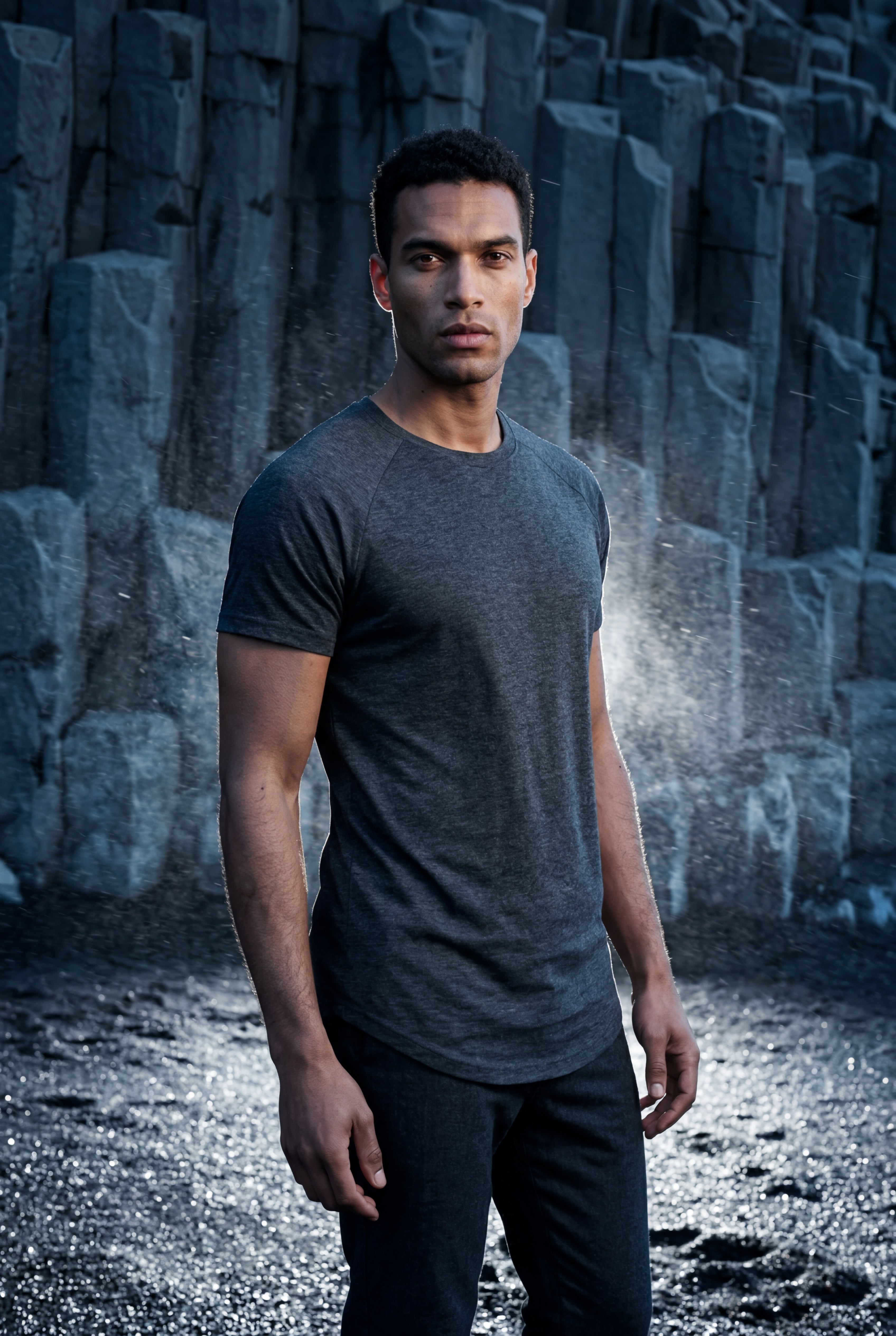Fitted T-shirt for everyday wear – Short-sleeved, round-neck T-shirt for men