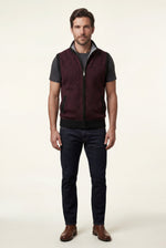 Men's Knitted Gilet with Zip and Colour Block Design