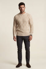 Men's Cable Knit Crew Neck Jumper