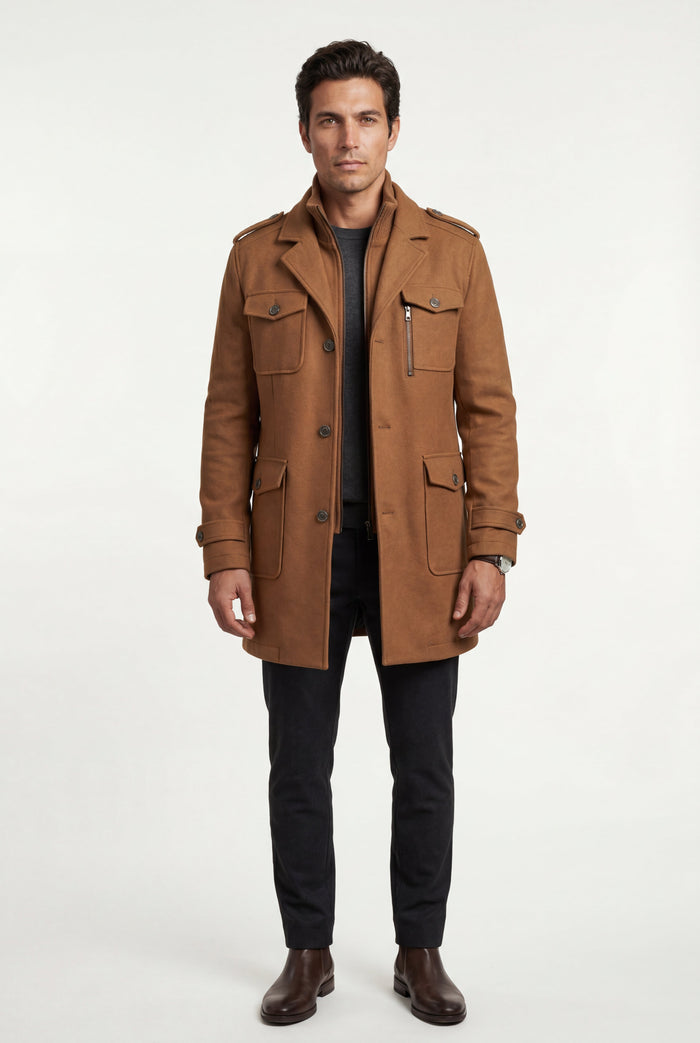 Men's Slim Fit Single-Breasted Coat