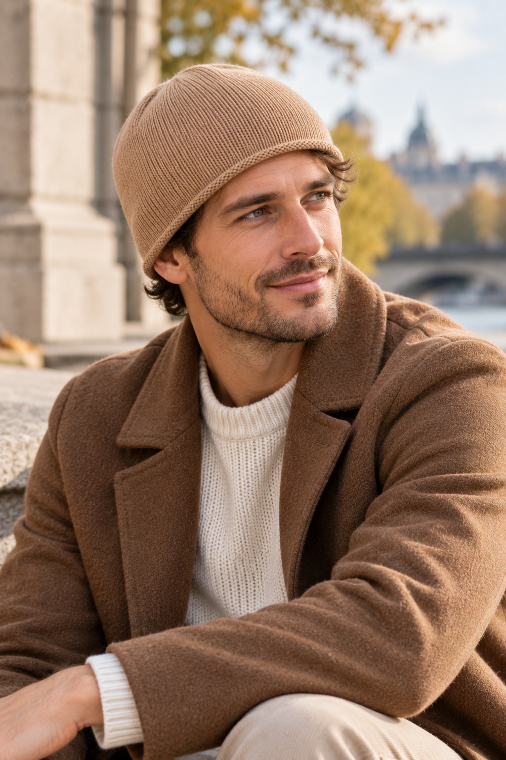 Men’s 100% Cashmere Knitted Beanie Hat