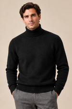 Men’s 100% Cashmere Ribbed Turtleneck Jumper