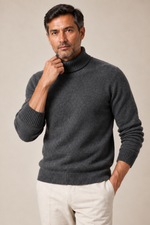 Men’s 100% Cashmere Ribbed Turtleneck Jumper