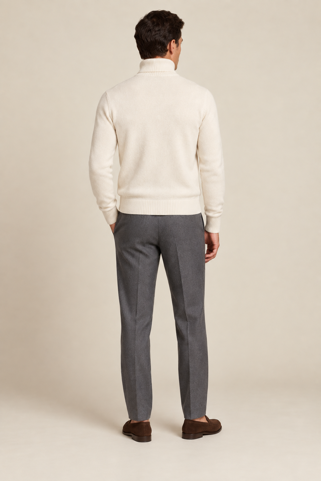 Men’s 100% Cashmere Ribbed Turtleneck Jumper