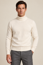 Men’s 100% Cashmere Ribbed Turtleneck Jumper