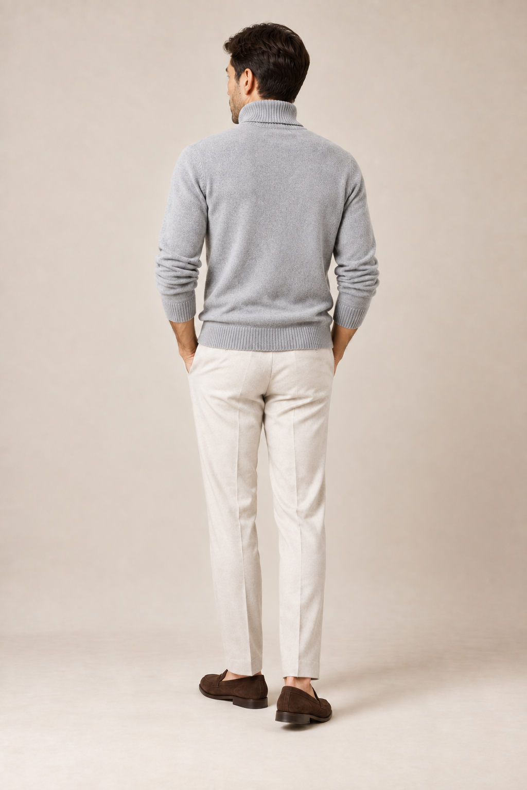 Men’s 100% Cashmere Ribbed Turtleneck Jumper