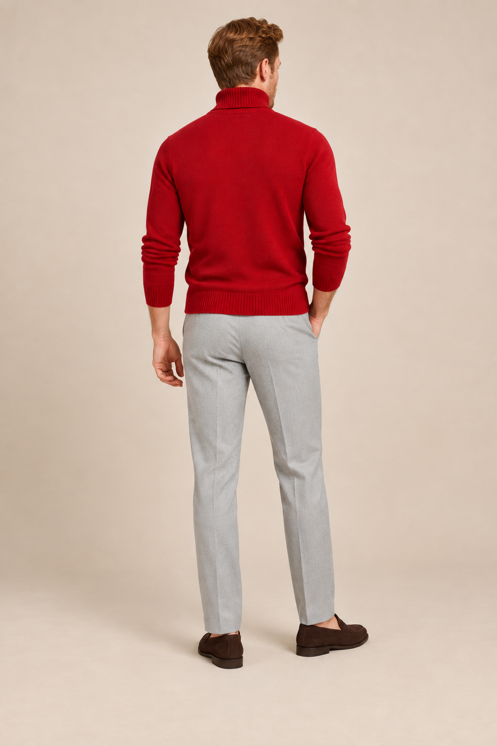 Men’s 100% Cashmere Ribbed Turtleneck Jumper