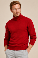 Men’s 100% Cashmere Ribbed Turtleneck Jumper