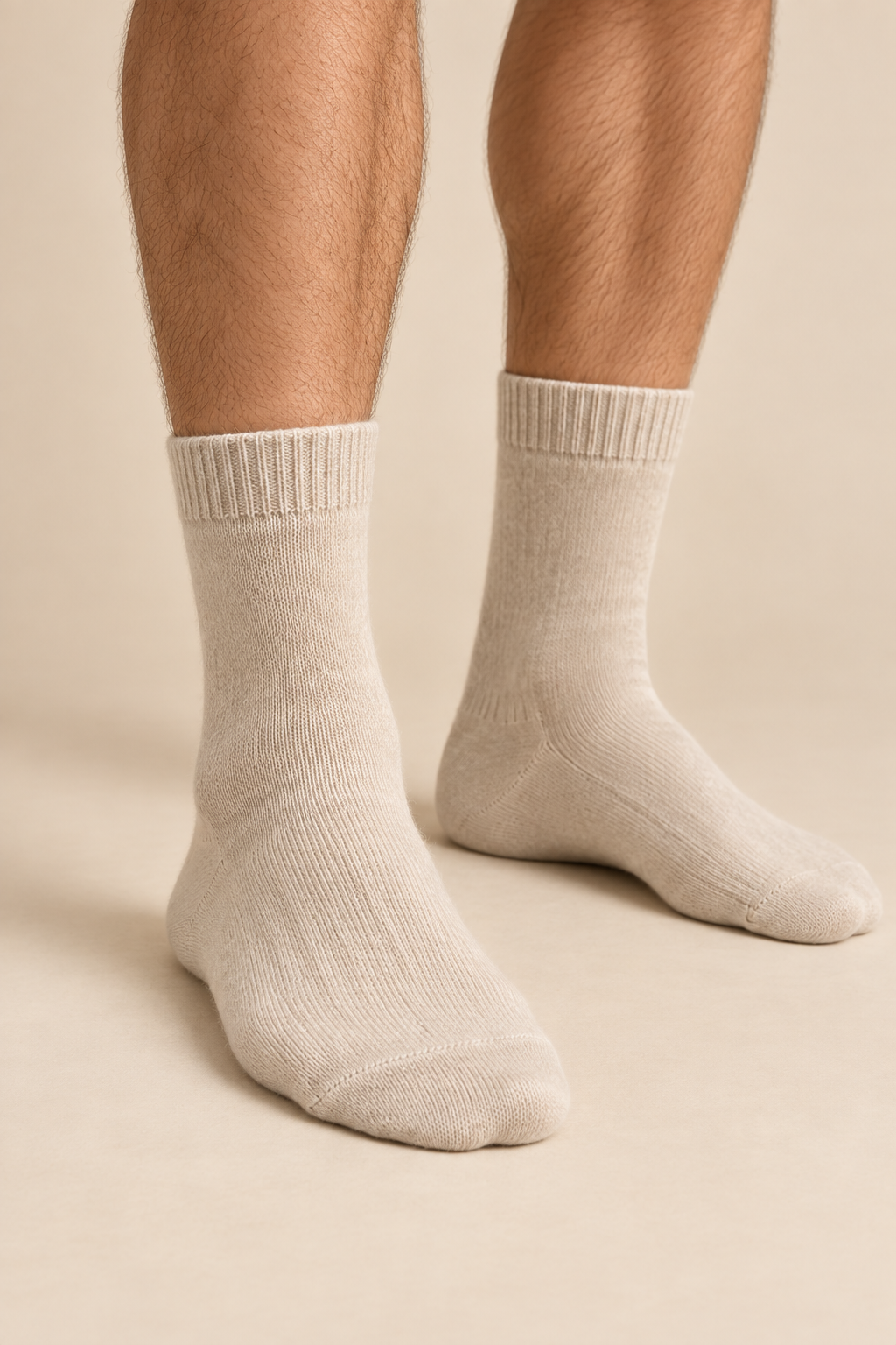 Men’s 100% Cashmere Knitted Mid-Calf Socks