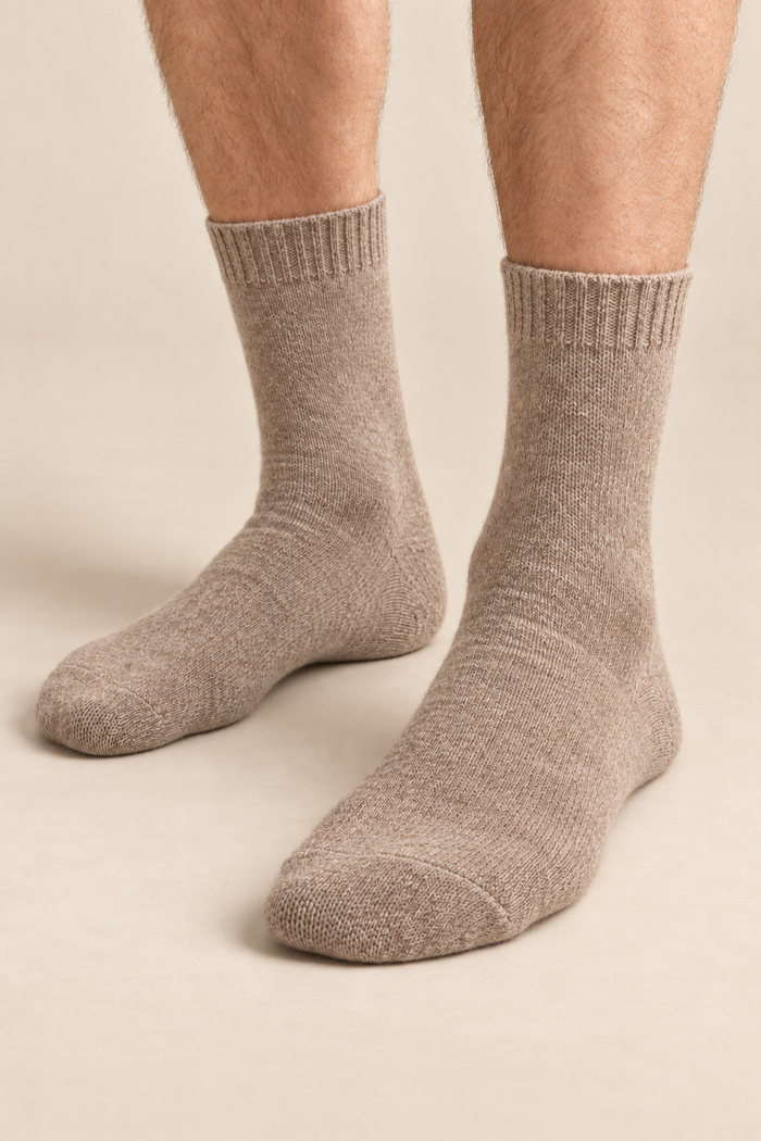 Men’s 100% Cashmere Knitted Mid-Calf Socks