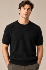 Men’s 100% Mink Cashmere Knitted Crew-Neck T-Shirt