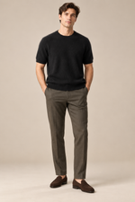 Men’s 100% Mink Cashmere Knitted Crew-Neck T-Shirt
