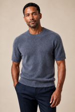 Men’s 100% Mink Cashmere Knitted Crew-Neck T-Shirt