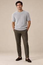 Men’s 100% Mink Cashmere Knitted Crew-Neck T-Shirt