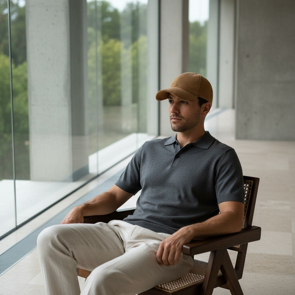 Men’s Cotton Corduroy Baseball Cap with Curved Brim