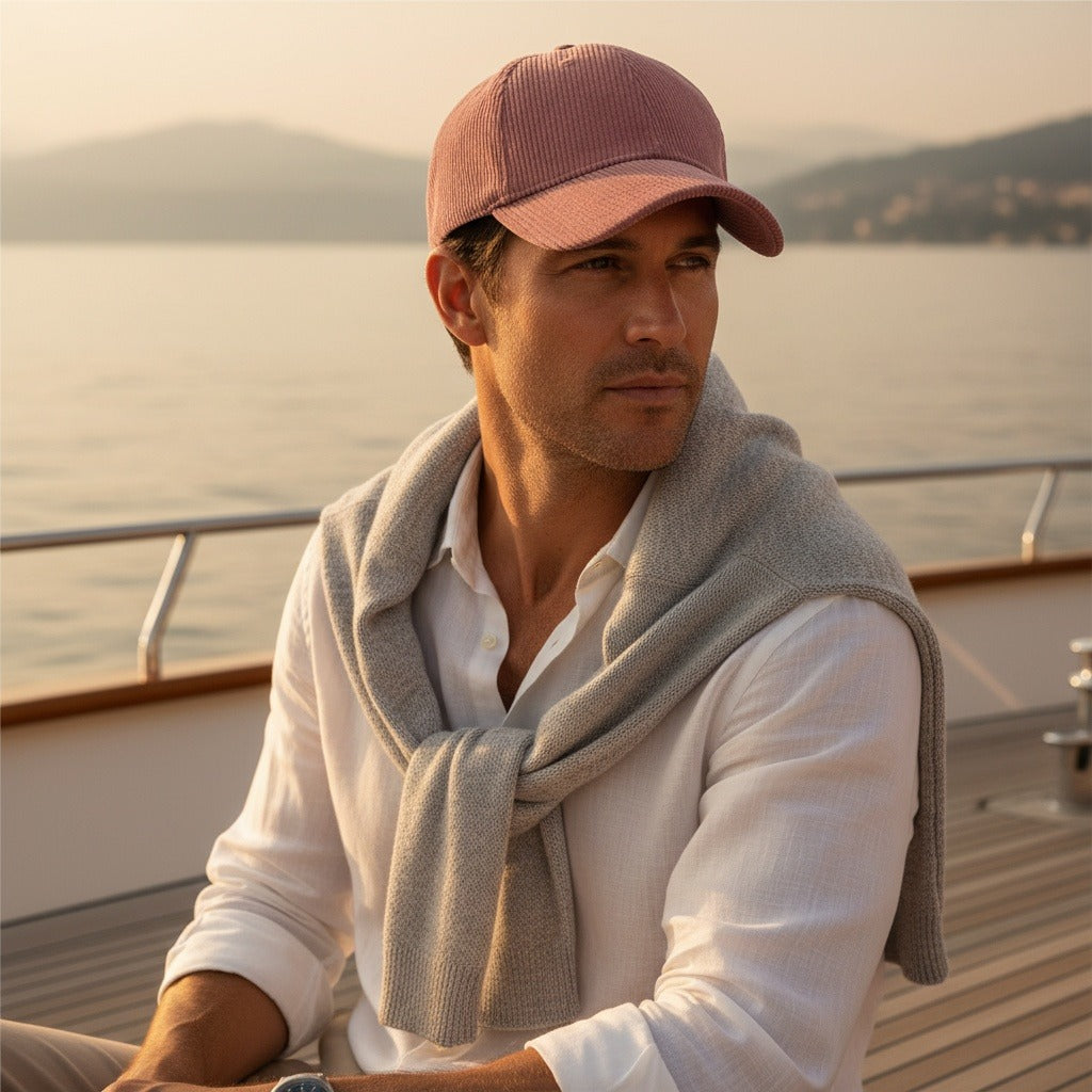 Men’s Cotton Corduroy Baseball Cap with Curved Brim