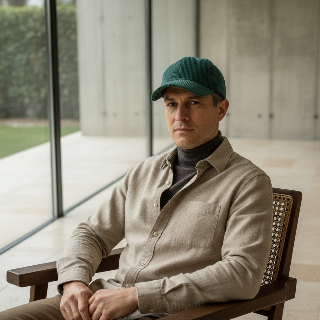 Men’s Cotton Corduroy Baseball Cap with Curved Brim