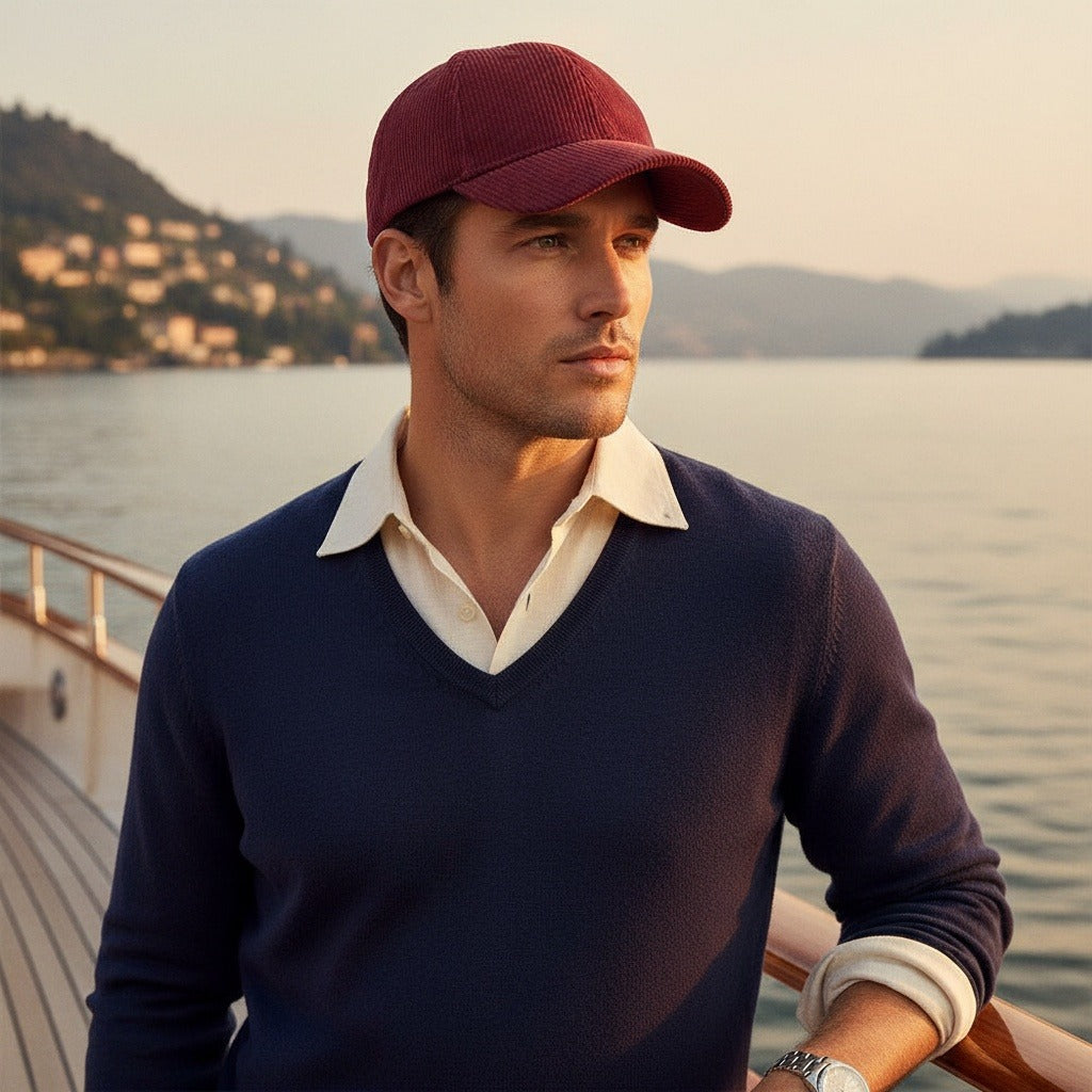 Men’s Cotton Corduroy Baseball Cap with Curved Brim
