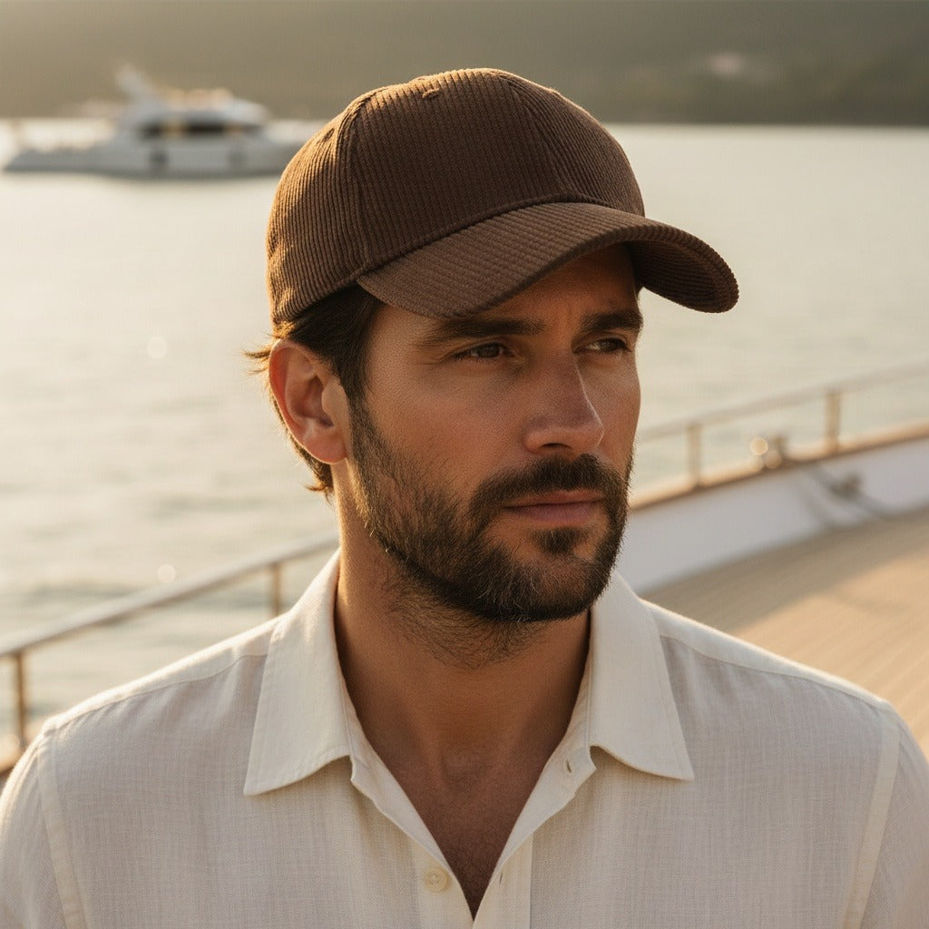 Men’s Cotton Corduroy Baseball Cap with Curved Brim