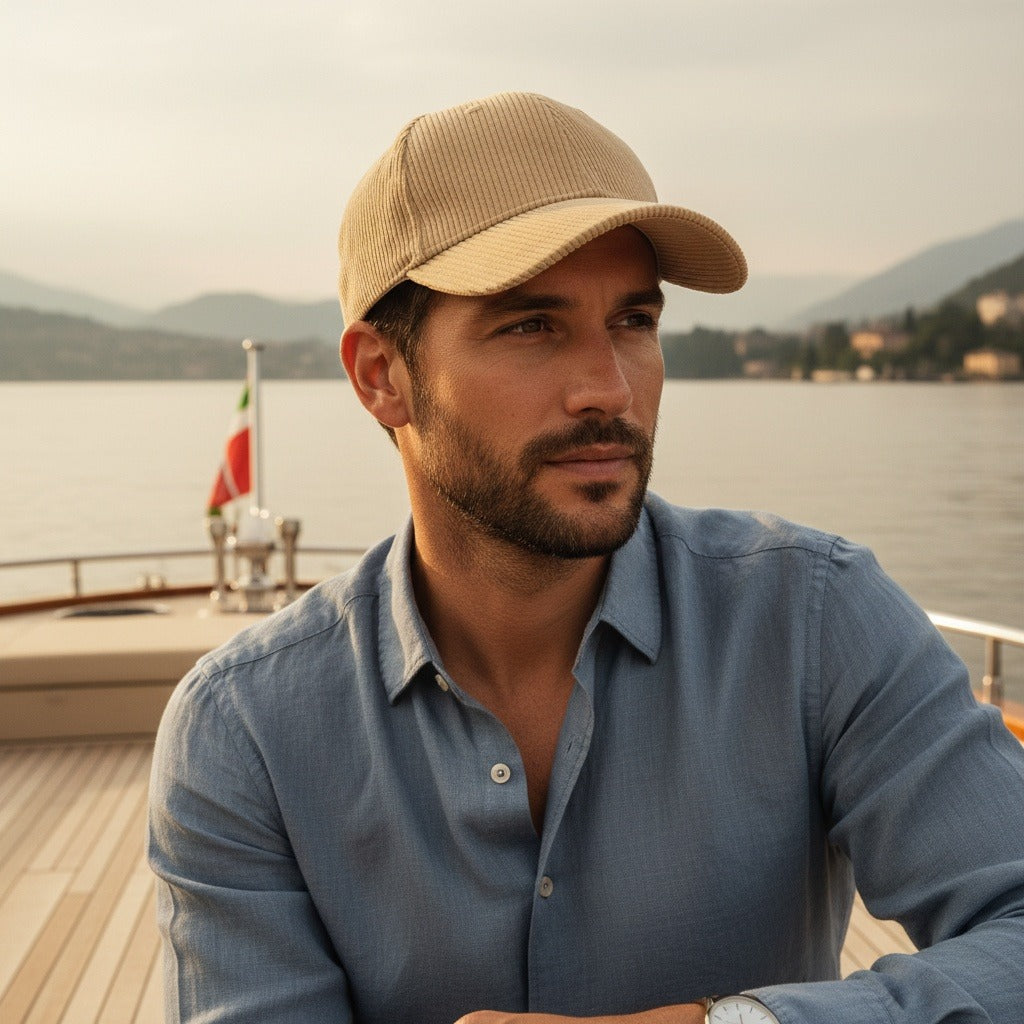 Men’s Cotton Corduroy Baseball Cap with Curved Brim