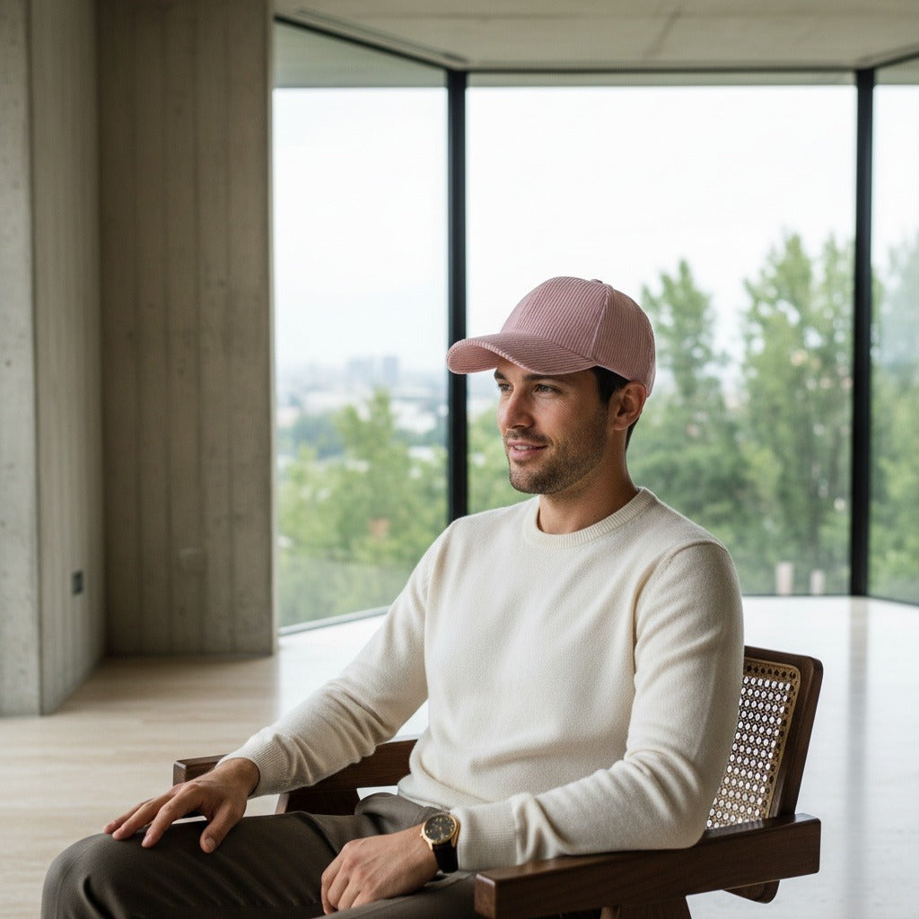 Men’s Cotton Corduroy Baseball Cap with Curved Brim