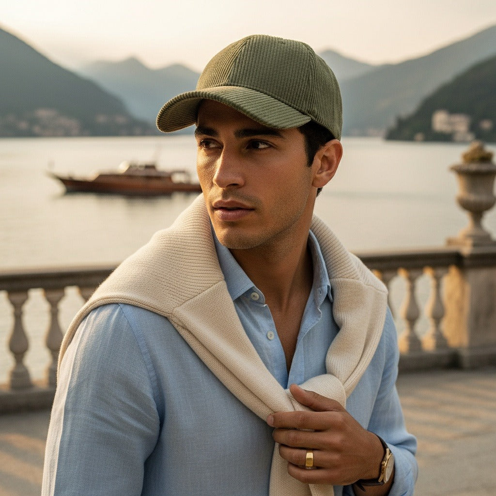 Men’s Cotton Corduroy Baseball Cap with Curved Brim