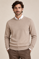 Men’s 100% Cashmere Knitted Crew-Neck Jumper