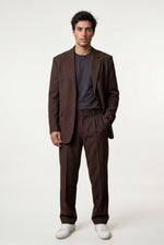 Men's Slim Fit Two-Piece Suit with Single-Breasted Blazer