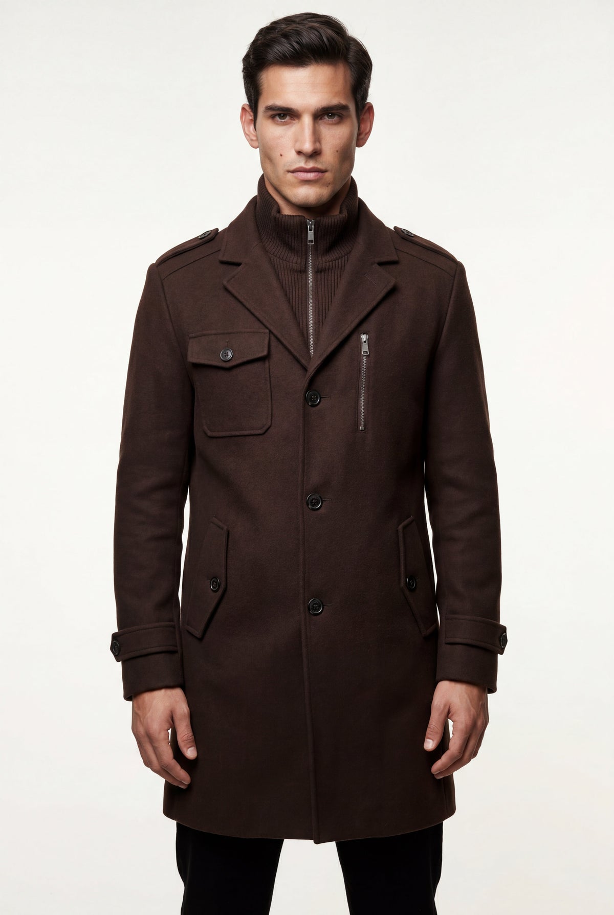 Men's Slim Fit Single-Breasted Coat