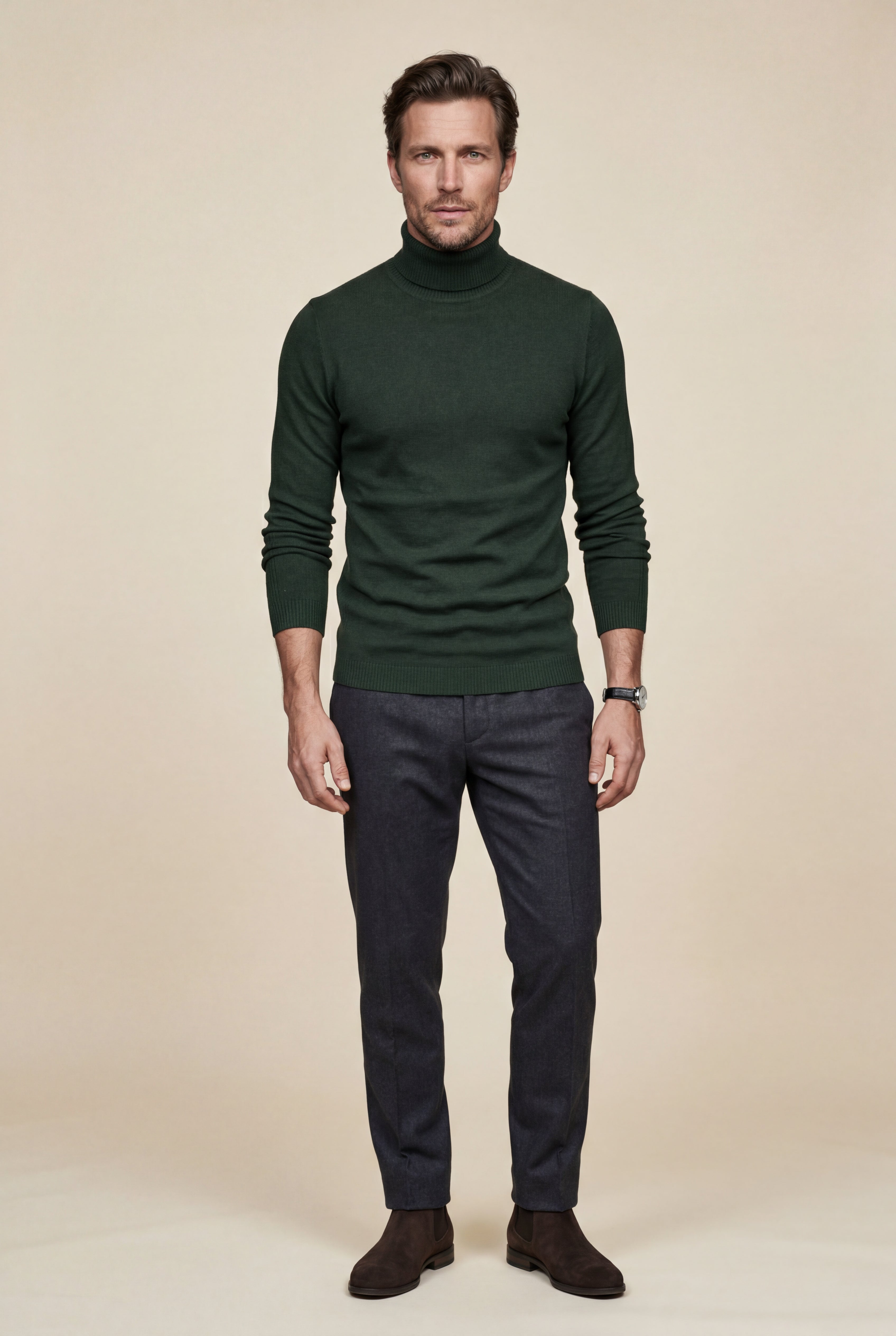 Fitted turtleneck for cold days – Long-sleeved jumper for men