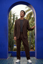 Men's Slim Fit Two-Piece Suit with Single-Breasted Blazer