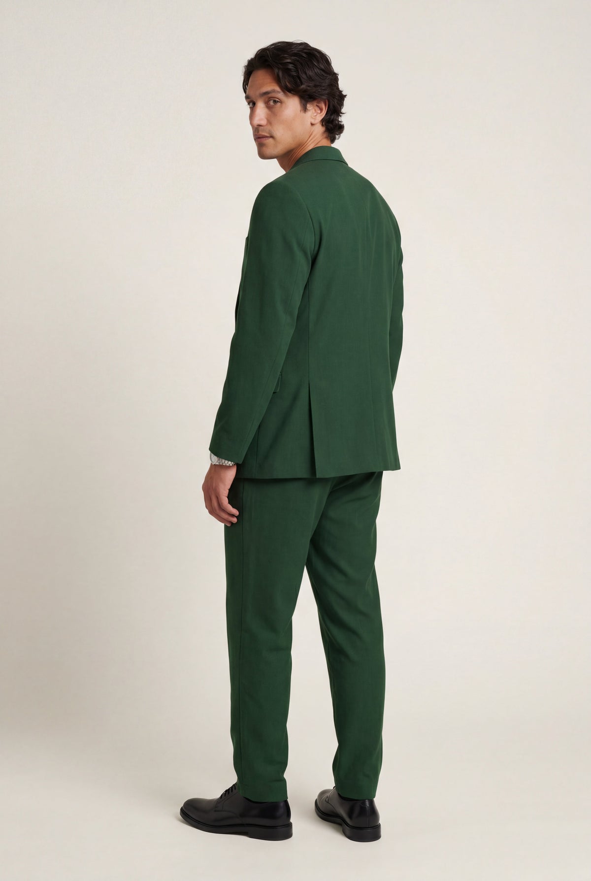 Men's Slim Fit Two-Piece Suit with Single-Breasted Blazer