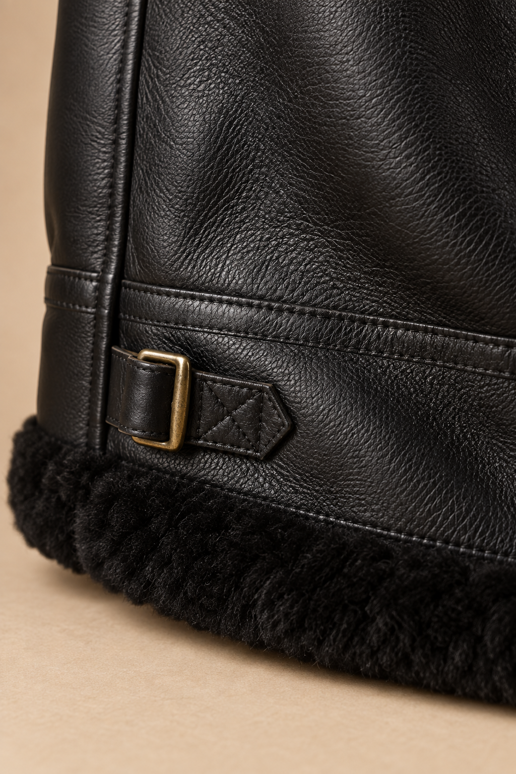 Men’s 100% Natural Sheepskin Shearling Jacket with Fur Lining