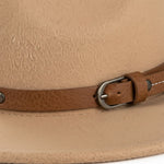 Men’s Wide-Brim Felt Fedora Hat with Contrast Band