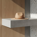 Men’s Wide-Brim Felt Fedora Hat with Contrast Band
