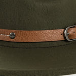 Men’s Wide-Brim Felt Fedora Hat with Contrast Band
