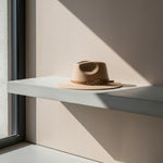 Men’s Wide-Brim Felt Fedora Hat with Contrast Band