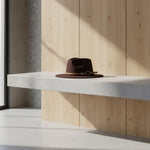 Men’s Wide-Brim Felt Fedora Hat with Contrast Band
