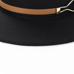 Men’s Wide-Brim Felt Fedora Hat with Contrast Band