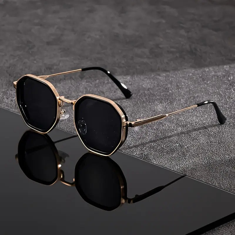Men's Geometric Sunglasses with Angular Frame