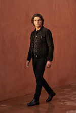 Men's Trucker Jacket with Button Front and Chest Pockets