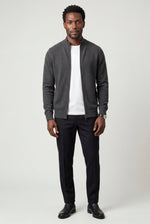 Men's Textured Knit Zip Up Cardigan