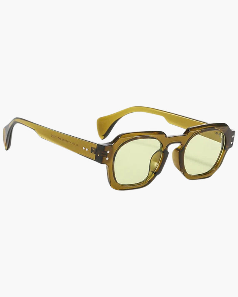 Men's Square Sunglasses with Chunky Angular Frame