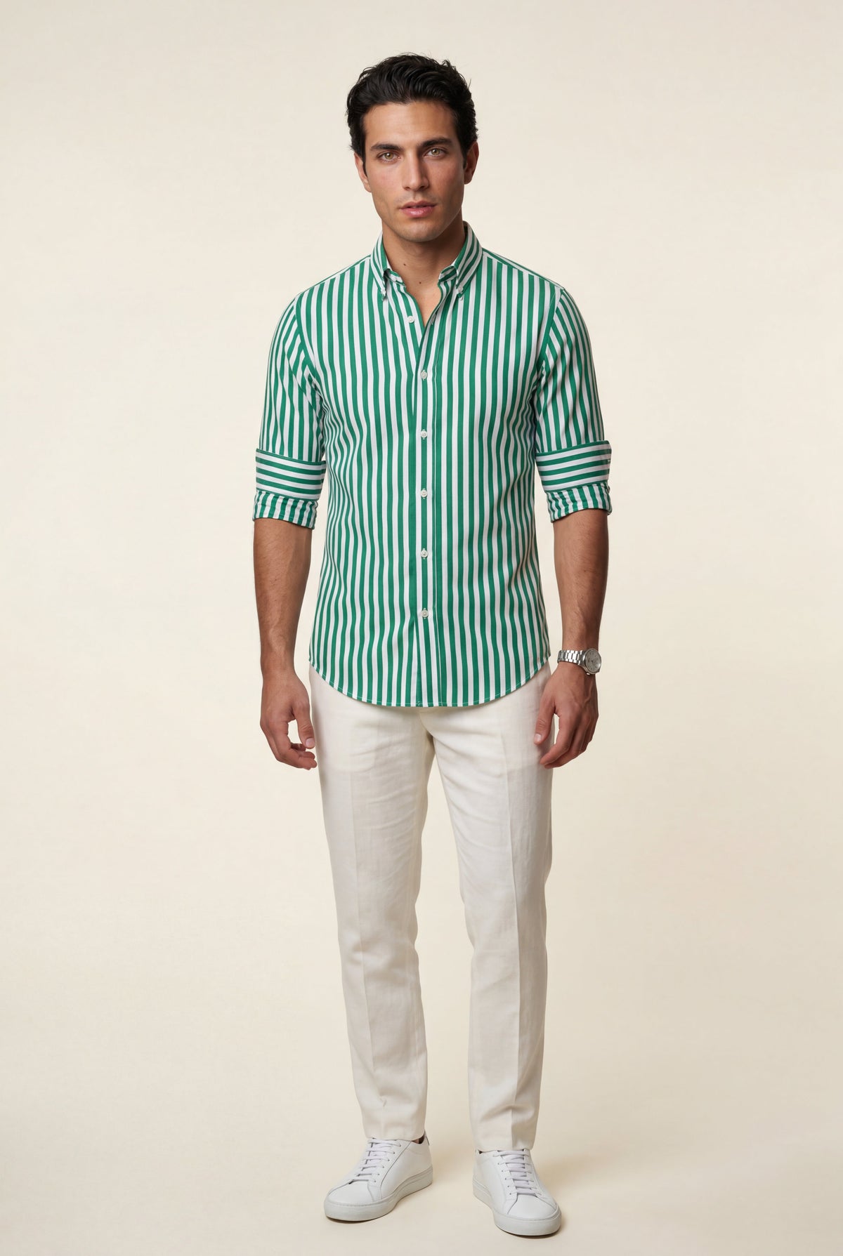 Men's Long Sleeve Striped Shirt in Tailored Fit