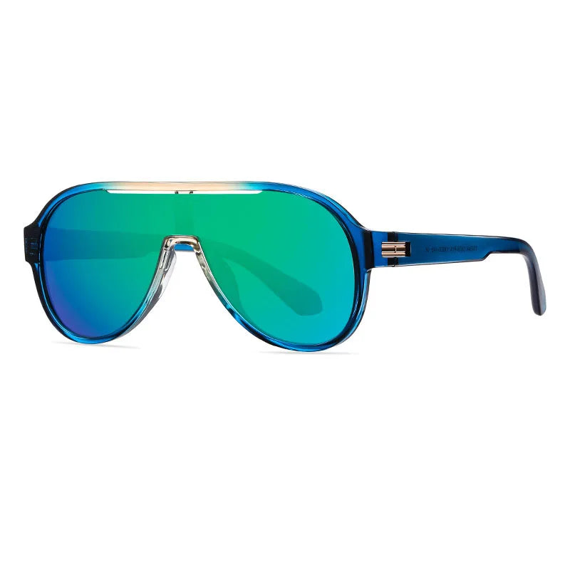 Men's Aviator Sunglasses with Thick Double-Bridge Frame