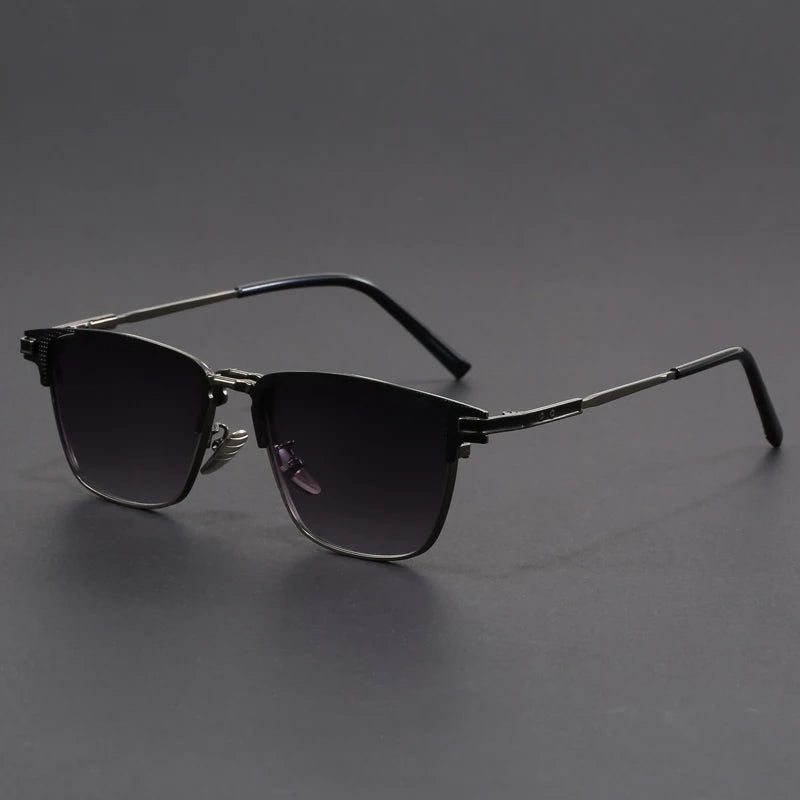 Men's Semi-Rimless Sunglasses with Square Frame