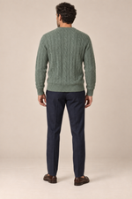 Men’s 100% Pure Cashmere Cable-Knit Crew-Neck Jumper