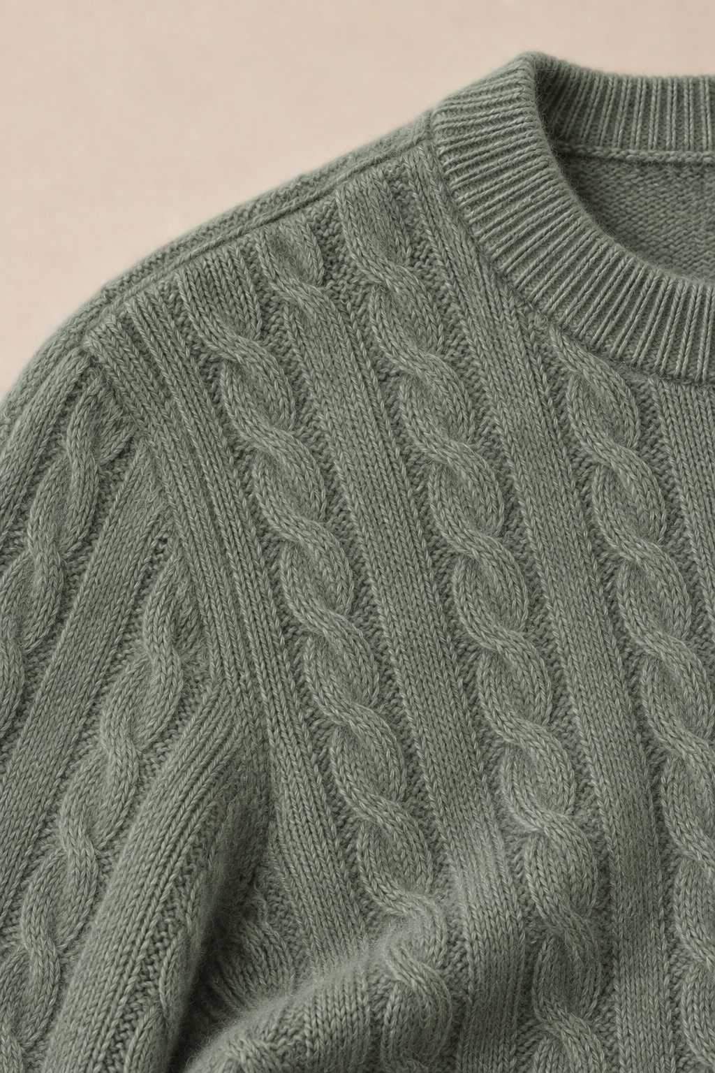 Men’s 100% Pure Cashmere Cable-Knit Crew-Neck Jumper