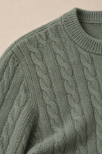 Men’s 100% Pure Cashmere Cable-Knit Crew-Neck Jumper